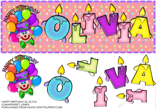 Name Card - OLIVIA - Large DL Card