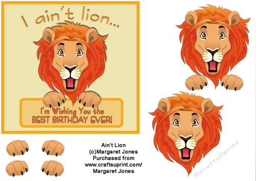 I Aint Lion Birthday Card