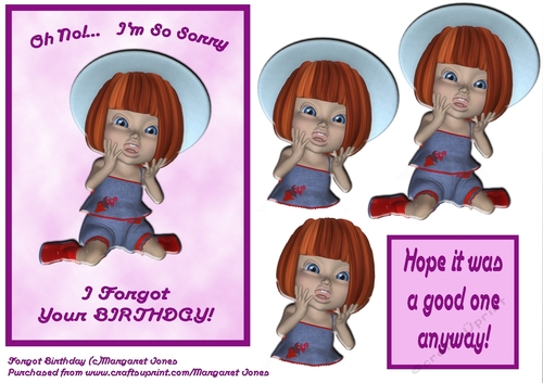 I forgot your birhday - cute kid card