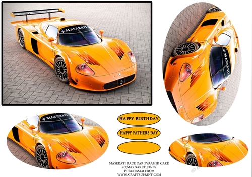 Maserati Race Car Easy Pyramid Card 5x7
