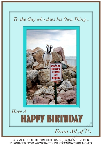 To the Guy who does his Own Thing - Co-worker Birthday A4 Card