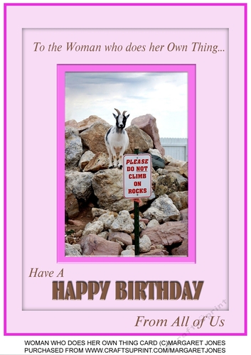 To the Woman who does her Own Thing - Co-worker Birthday A4 Card