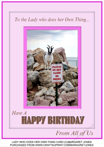 To the Lady who does her Own Thing - Co-worker Birthday A4 Card