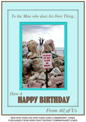 To the Man who does his Own Thing - Co-worker Birthday A4 Card