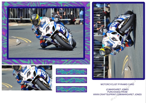 Motorbike Rider Birthday Get Well or Congratulations Card