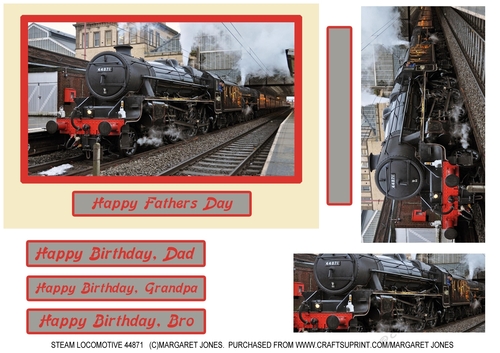 Steam Locomotive 44871 Pyramid Card 5x7