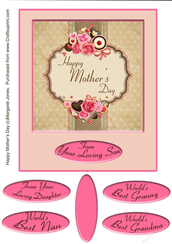 Happy Mothers Day  Vintage look Card