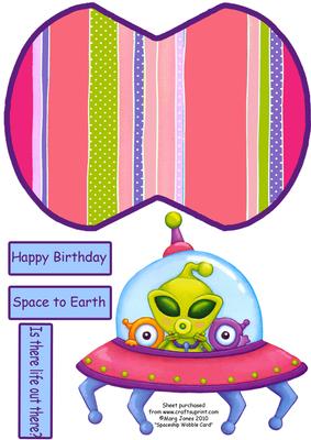 Spaceship Wobble Card