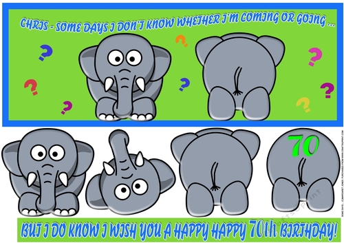 Some Days Elephant Large DL Card for Chris 70th