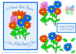 If Friends Were Flowers Quick Card with Decoupage