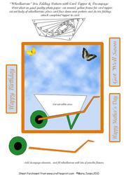 Wheelbarrow Iris Folding Pattern with Topper & Decoupage