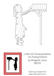 Little Girl Checking Mailbox Iris Folding Pattern