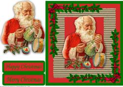 Vintage Santa Quick Card Front with Decoupage