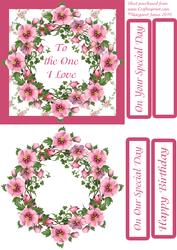 Floral Wreath Anniversary Card Front