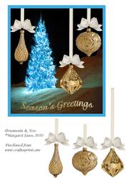 Christmas Ornaments & Tree Quick Card with Decoupage