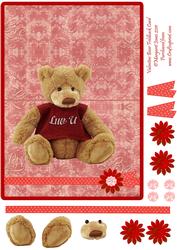 Valentine Bear Over the Edge Foldback Card