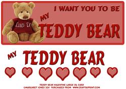 Teddy Bear Valentine Large Dl Quick Card