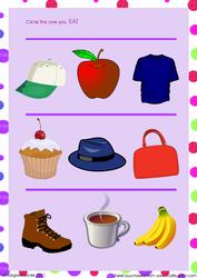 Which One Do You Eat Kindergarten Learning Sheet