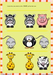 Which is the Same - Kindergarten Learning Sheet