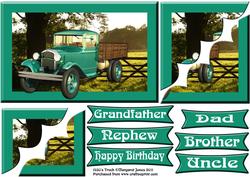 Male Card - 1930's Truck Scalloped Corner Stacker