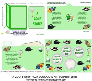Golf Story Faux Book Card Kit