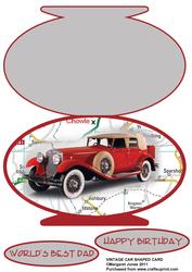 Vintage Car Oval Shaped Card for Dad