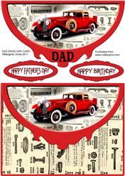 Vintage Car Envelope Card - Dad