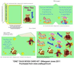 Now You Are One Faux Book Card Kit