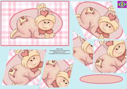 Baby Girl Decreasing Diamonds Pyramid Card