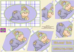 Baby Boy Decreasing Diamonds Pyramid Card