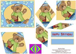 Boating Bear Decreasing Diamonds Pyramid Birthday Card