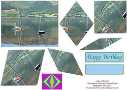 Boats' Decreasing Diamonds Birthday Card