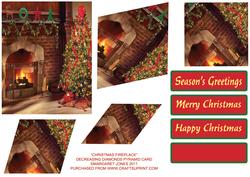 Christmas Fireplace Decreasing Diamonds Card