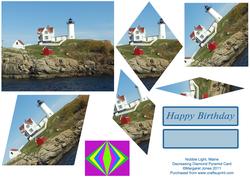 Nubble Light Decreasing Diamonds Pyramid Birthday Card