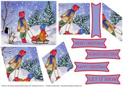 Sledging in the Snow Decreasing Diamonds Pyramid Christmas