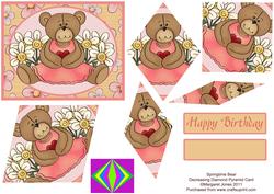 Springtime Bear Decreasing Diamonds Birthday Card