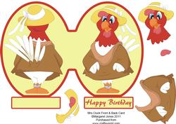 Mrs. Cluck Front & Back Birthday Card