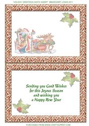 Insert for Holiday Greetings Santa Card