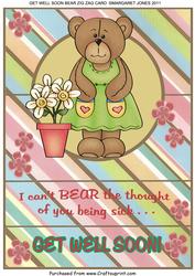 Get Well Soon Bear Zig Zag Card
