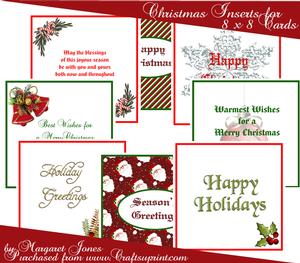 Christmas Inserts for 8 x 8 Cards