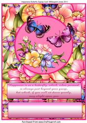 Happiness Butterfly Zigzag Card