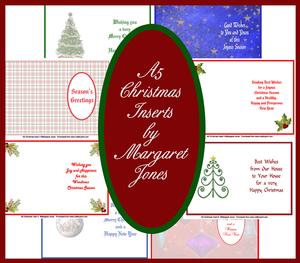 Set of 8 Christmas Inserts for A5 Cards