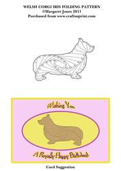 Corgi Dog Iris Folding Pattern/co-ordinates with Studio File