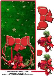 Christmas Wreath with Arrangement Quick Card Front & Back