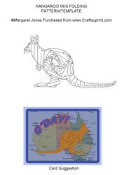 Kangaroo Iris Folding Pattern Plus Card Suggestion Picture