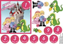 Enchanted Castle Prince & Princess Age 1-9 Birthday Card