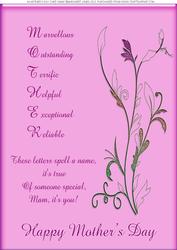 Mother's Day A4 Verse "mam"