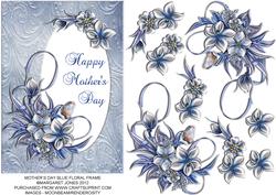 Mother's Day Blue Floral Frame