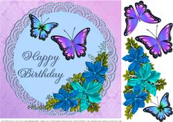 Butterflies and Lace 8 x 8 Card