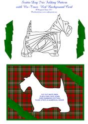 Scottie Dog Iris Folding Pattern with Red Background
